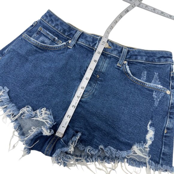 Forever 21 Premium Womens Distressed Denim High-Waisted Short Short  Size 28 - Picture 5 of 14